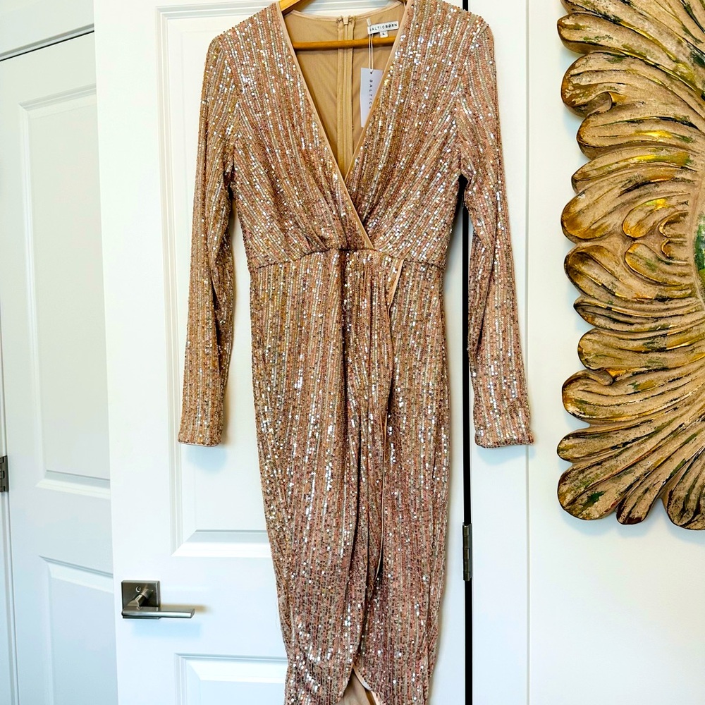 NEW!🆕 Balticborn, Champagne, Sequin, Midi dress, Large